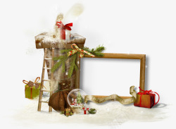圣松树圣诞节装饰相框高清图片