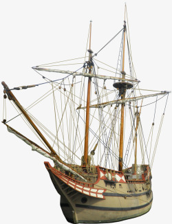 木质帆船大船装饰图案素材