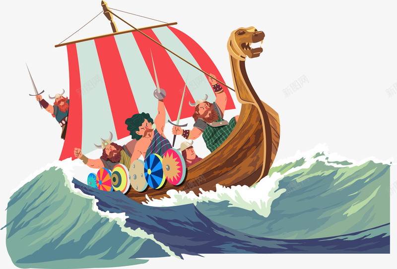乘风破浪png免抠素材_新图网 https://ixintu.com 中世纪 冲啊 冷兵器时代 帆船 海上 船只
