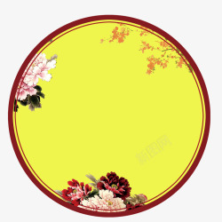 复古屏风古典中国风圆形边框高清图片