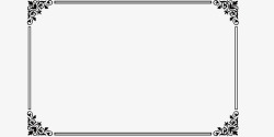 淡紫色四角花纹方框黑色四角花纹边框高清图片