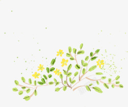 手绘花卉创意卡片素材
