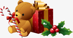 冬季小熊圣诞礼盒高清图片