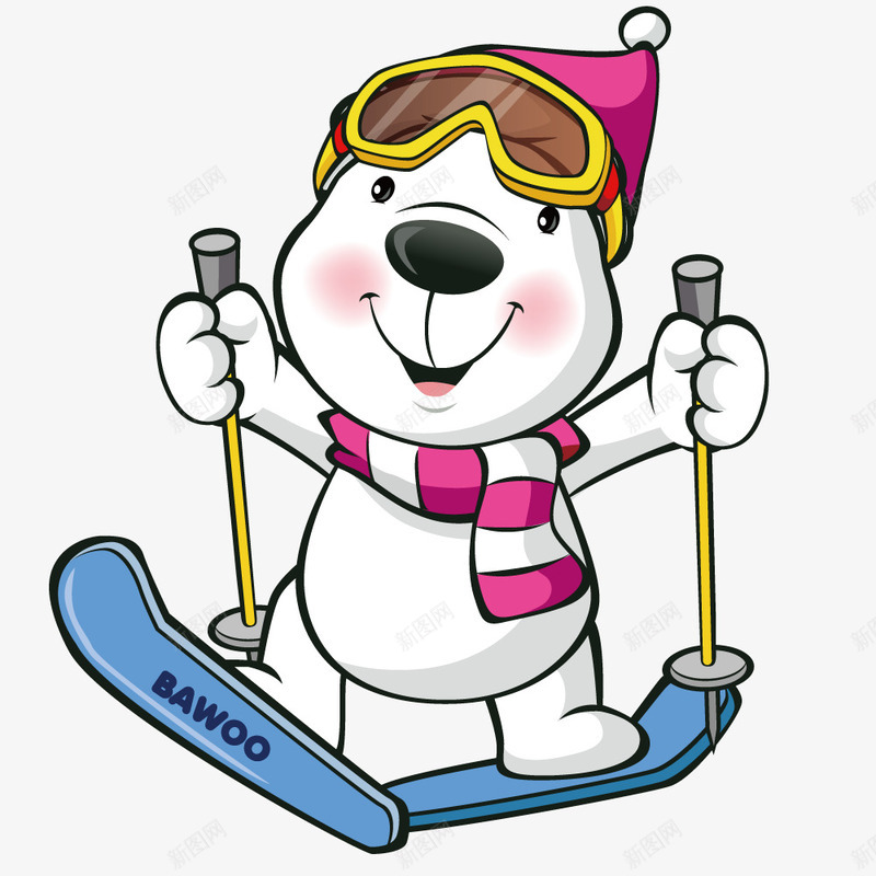 滑雪的北极熊矢量图ai免抠素材_新图网 https://ixintu.com 动物 北极熊 卡通 滑雪 滑雪橇 矢量图 运动