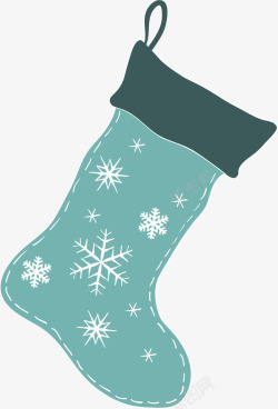 圣诞节蓝色圣诞袜素材