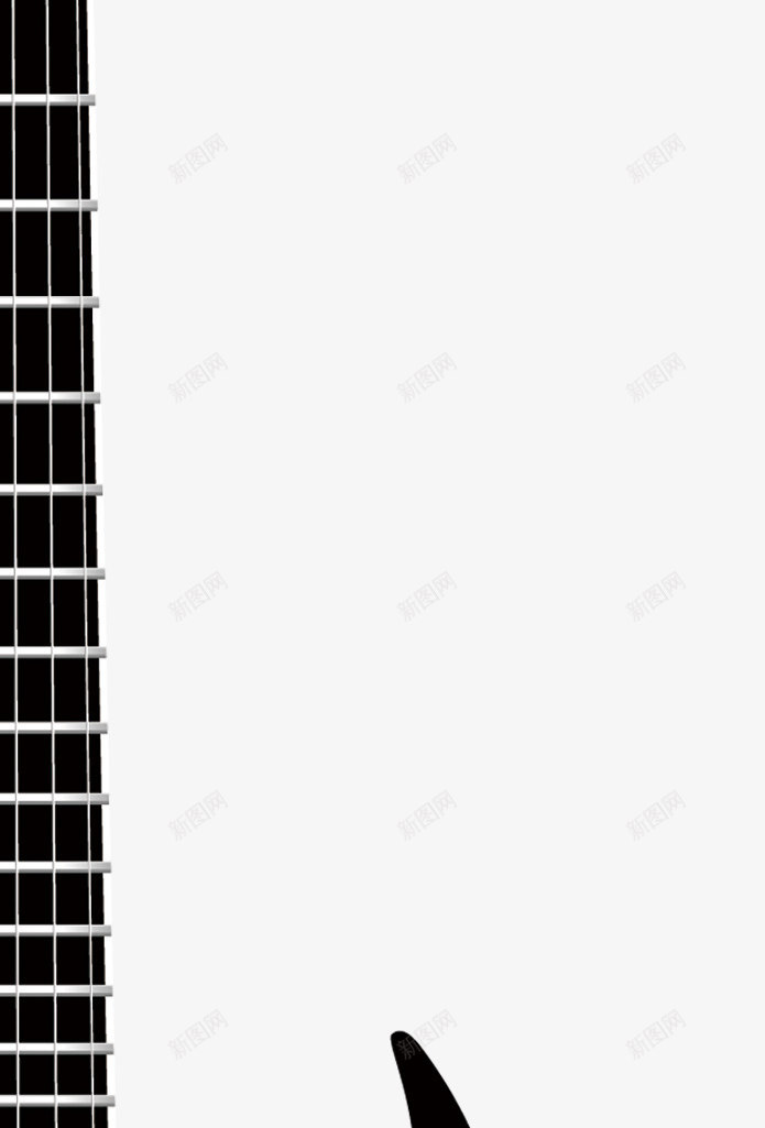 吉他png免抠素材_新图网 https://ixintu.com 吉他社海报 艺术 音乐元素 黑白吉他