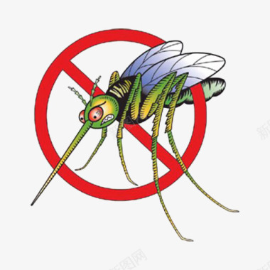 卡通禁止蚊子传染病毒图标图标