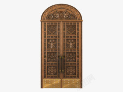 棕色拱形门棕色奢华欧式拱形门高清图片