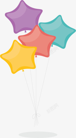 彩色星星节日气球矢量图素材
