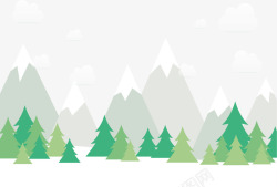 卡通树林背景冰天雪地高清图片