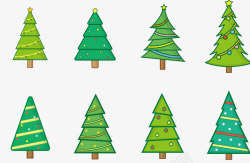 扁平化卡通圣诞树素材
