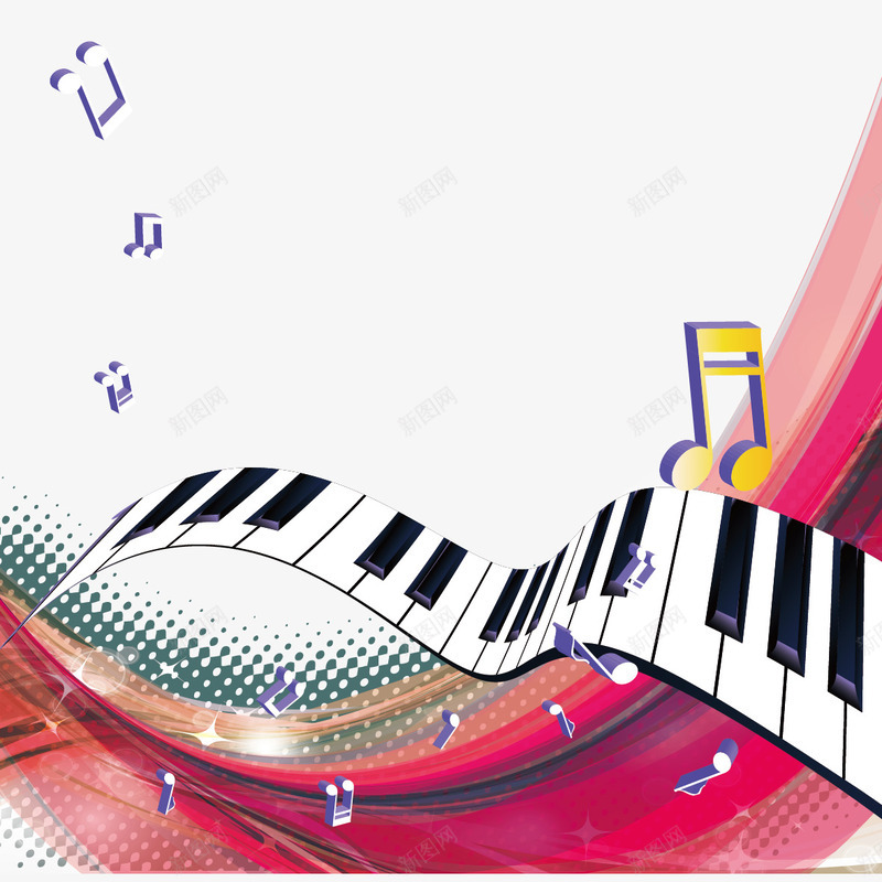 创意钢琴图案矢量图ai免抠素材_新图网 https://ixintu.com 矢量钢琴素材 钢琴 音乐 音符 矢量图