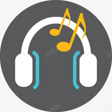 音符耳机音乐图标logo图标