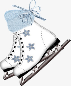 蓝色熘冰鞋白色溜冰鞋高清图片