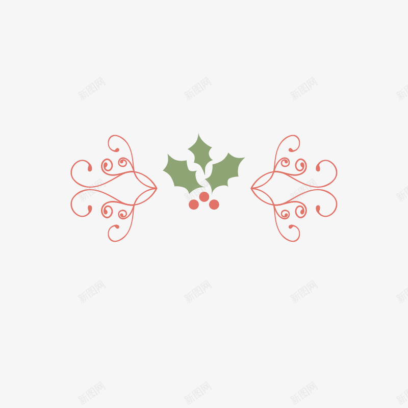 圣诞标题分割线png免抠素材_新图网 https://ixintu.com 分割线 分割线装饰 小鹿标题边框 欧式分割线
