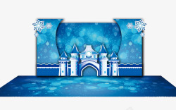 冰雪效果冰雪城堡卡通舞台效果高清图片