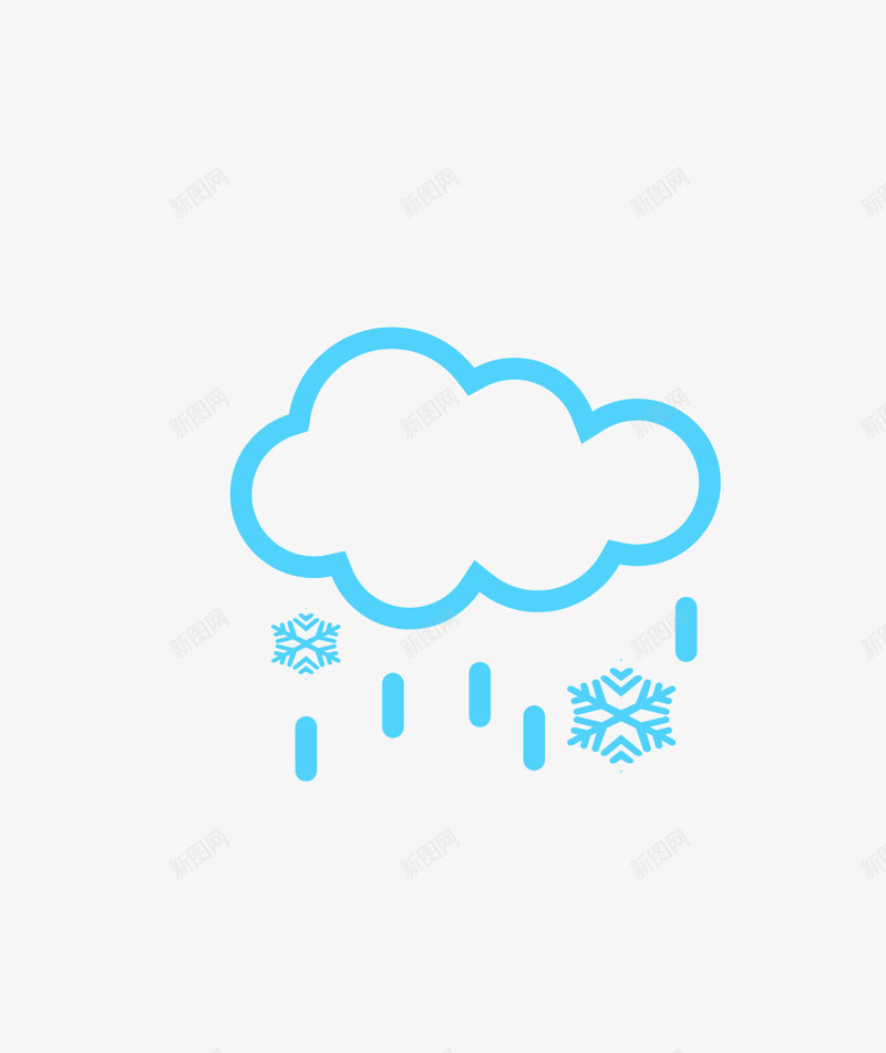 有雨夹雪png免抠素材_新图网 https://ixintu.com 云朵 天气信息 天气符号 提醒 雨夹雪 雨滴 雪花