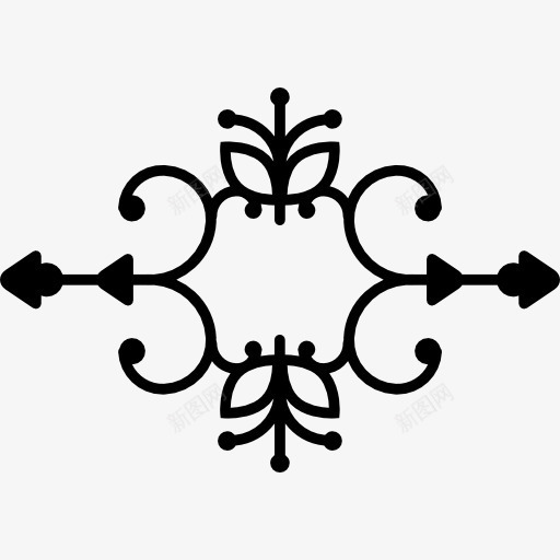 花艺与对称图标png_新图网 https://ixintu.com 对称的 形状 点缀 花 藤 装饰