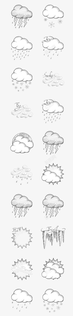 雨天拥抱手绘天气预报高清图片