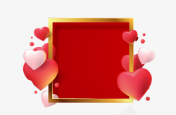 红色爱心空白板素材