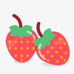 红黄色点状水果草莓矢量图素材