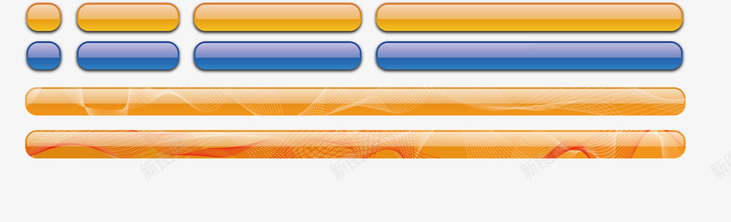 水晶导航条png免抠素材_新图网 https://ixintu.com 导航条 橙色 水晶 蓝色