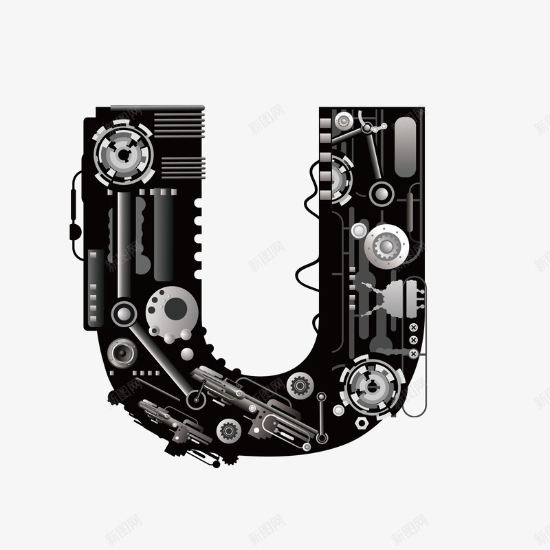 机械创意字母Upng免抠素材_新图网 https://ixintu.com 26个字母 字体设计 广告字母 现代科技 立体字母 艺术字 艺术字母设计 英文字母 黑色