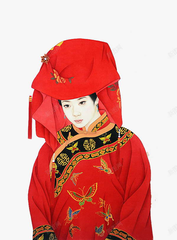 中国风结婚仪式png免抠素材_新图网 https://ixintu.com 小人结婚 新娘红盖头 红盖头 红盖头纹样