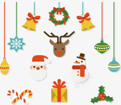 可爱的驯鹿可爱圣诞挂饰矢量图高清图片