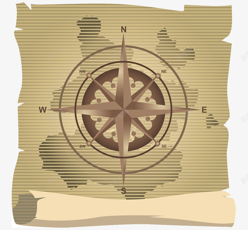 古代航海地图png免抠素材_新图网 https://ixintu.com 卷轴 古代地图 指南针 航海