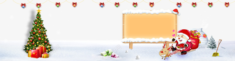圣诞海报背景psd免抠素材_新图网 https://ixintu.com 圣诞 圣诞树 圣诞海报 圣诞老人 木头牌 白色雪景