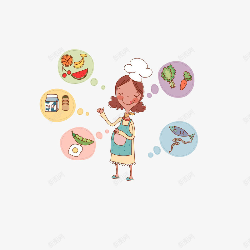 孕妇可享受的美食png免抠素材_新图网 https://ixintu.com 享受表情 卡通插画