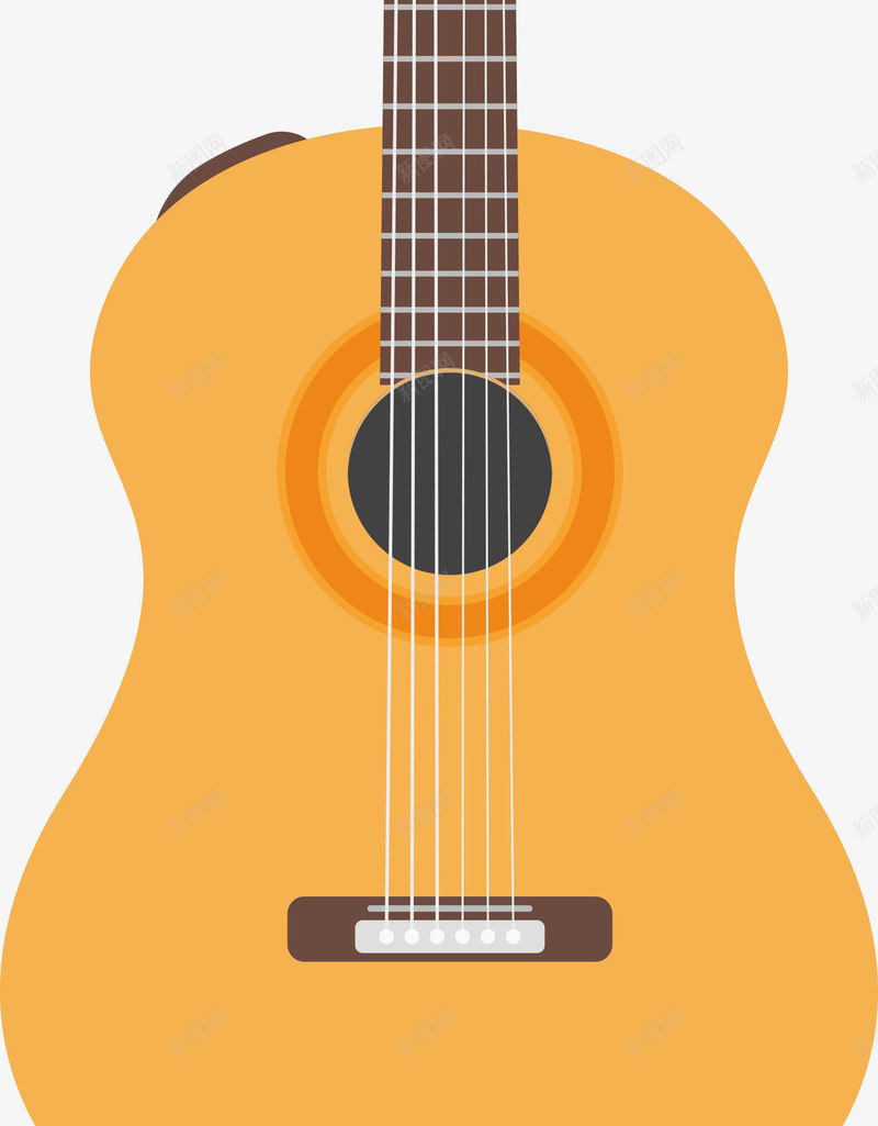 黄色卡通吉他乐器png免抠素材_新图网 https://ixintu.com 乐器 动漫动画 卡通手绘 吉他 装饰图 黄色吉他
