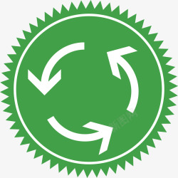 旋转齿轮绿色循环矢量图高清图片