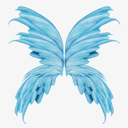 蓝色精灵翅膀手绘卡通素材