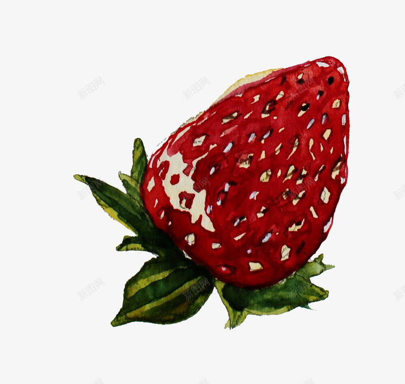 一颗手绘草莓png免抠素材_新图网 https://ixintu.com 手绘 简图 红色 草莓