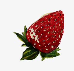 一颗手绘草莓素材
