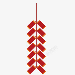 红色的庆祝元旦字红色鞭炮装饰高清图片