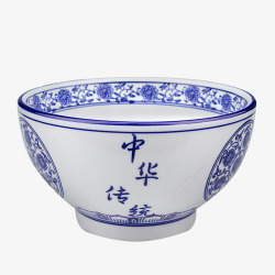 中国手工艺产品实物中华传统字瓷器青花碗高清图片