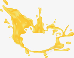 金黄色果汁液体边框矢量图素材