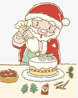 圣诞老人插牌圣诞节蛋糕高清图片
