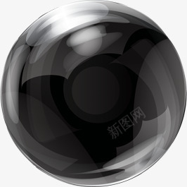 黑色明亮手绘圆球装饰png免抠素材_新图网 https://ixintu.com 圆球 明亮 装饰 黑色