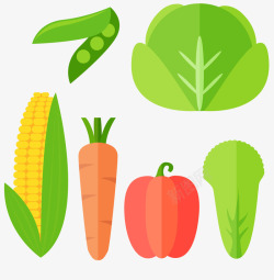 黄金玉米豆卡通手绘农产品玉米萝卜高清图片