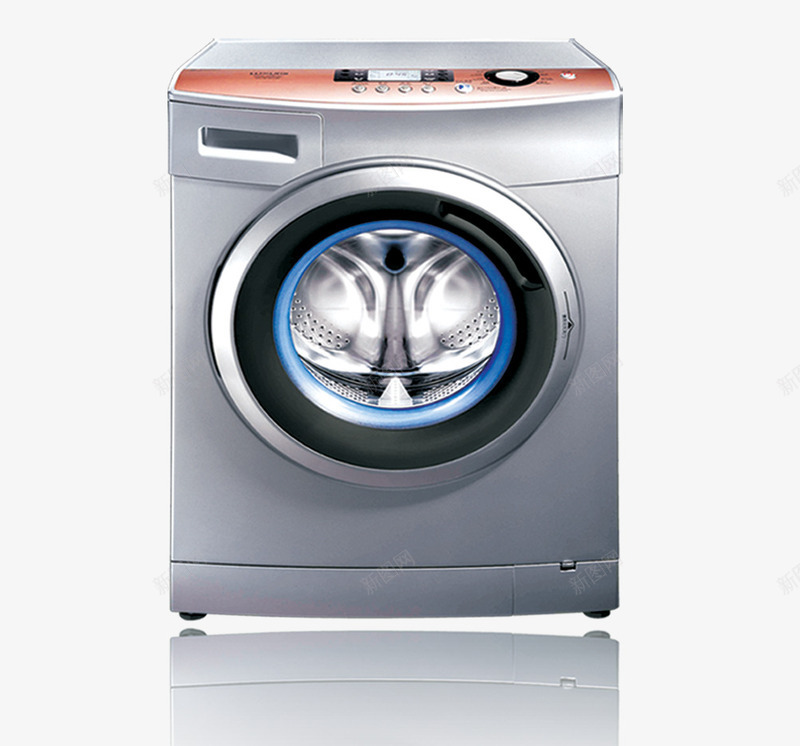 滚筒洗衣机png免抠素材_新图网 https://ixintu.com 不锈钢 产品实物 家电 洗衣机 滚筒 银色