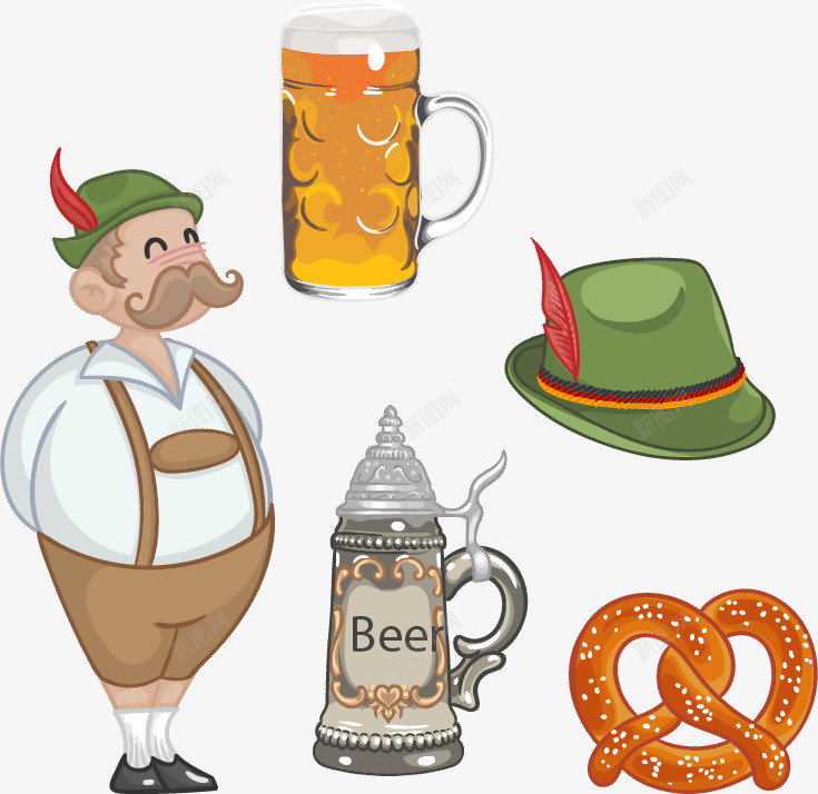 德国啤酒节与元素png免抠素材_新图网 https://ixintu.com 啤酒节 德国