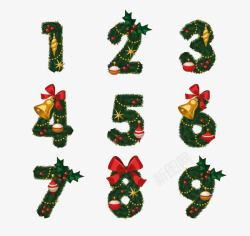 数字圣诞树圣诞元素数字高清图片
