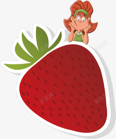 卡通草莓促销标签png免抠素材_新图网 https://ixintu.com 儿童 卡通 标签 水果
