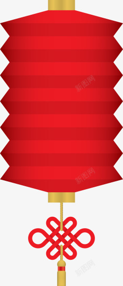 新年红色折纸灯笼素材