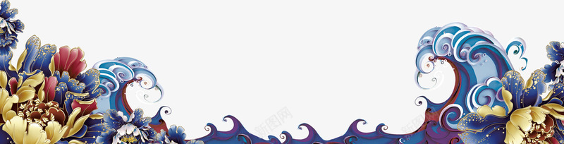 蓝色立体中国风浪花png免抠素材_新图网 https://ixintu.com 3D剪纸 大海 波浪 浪花 海洋 海浪 立体浪花 装饰图案