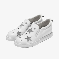 白色星星休闲鞋素材